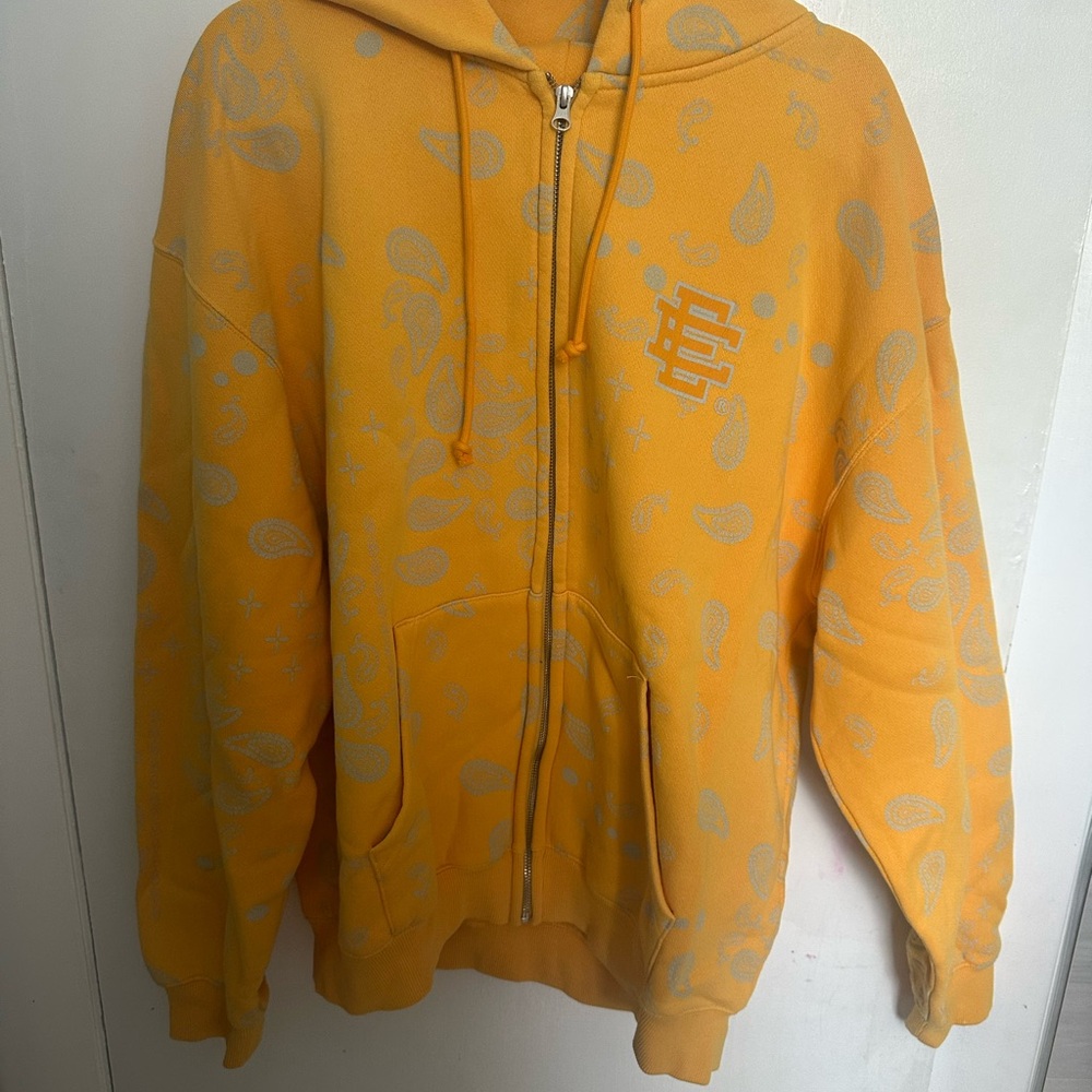 Eric Emanuel Yellow Paisley Zip-Up Sweatshirt